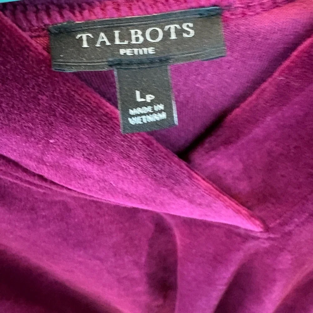 Talbots Rich Burgandy V-Neck Sweater Size PL - Picture 2 of 9